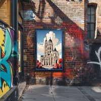Cathedral Skyline with Bold Colors Urban or Cityscape Poster PosterGoat