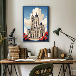 Cathedral Skyline with Bold Colors Urban or Cityscape Poster PosterGoat