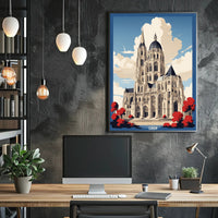 Cathedral Skyline with Bold Colors Urban or Cityscape Poster PosterGoat