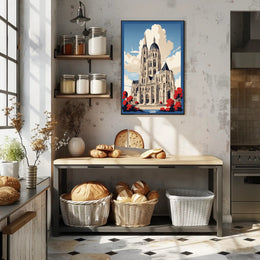 Cathedral Skyline with Bold Colors Urban or Cityscape Poster PosterGoat