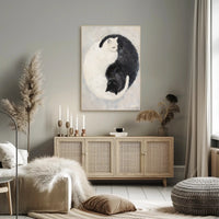 Cats Yin Yang Balance Art Abstract Poster PosterGoat
