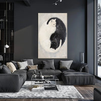 Cats Yin Yang Balance Art Abstract Poster PosterGoat
