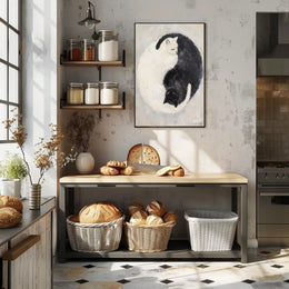 Cats Yin Yang Balance Art Abstract Poster PosterGoat