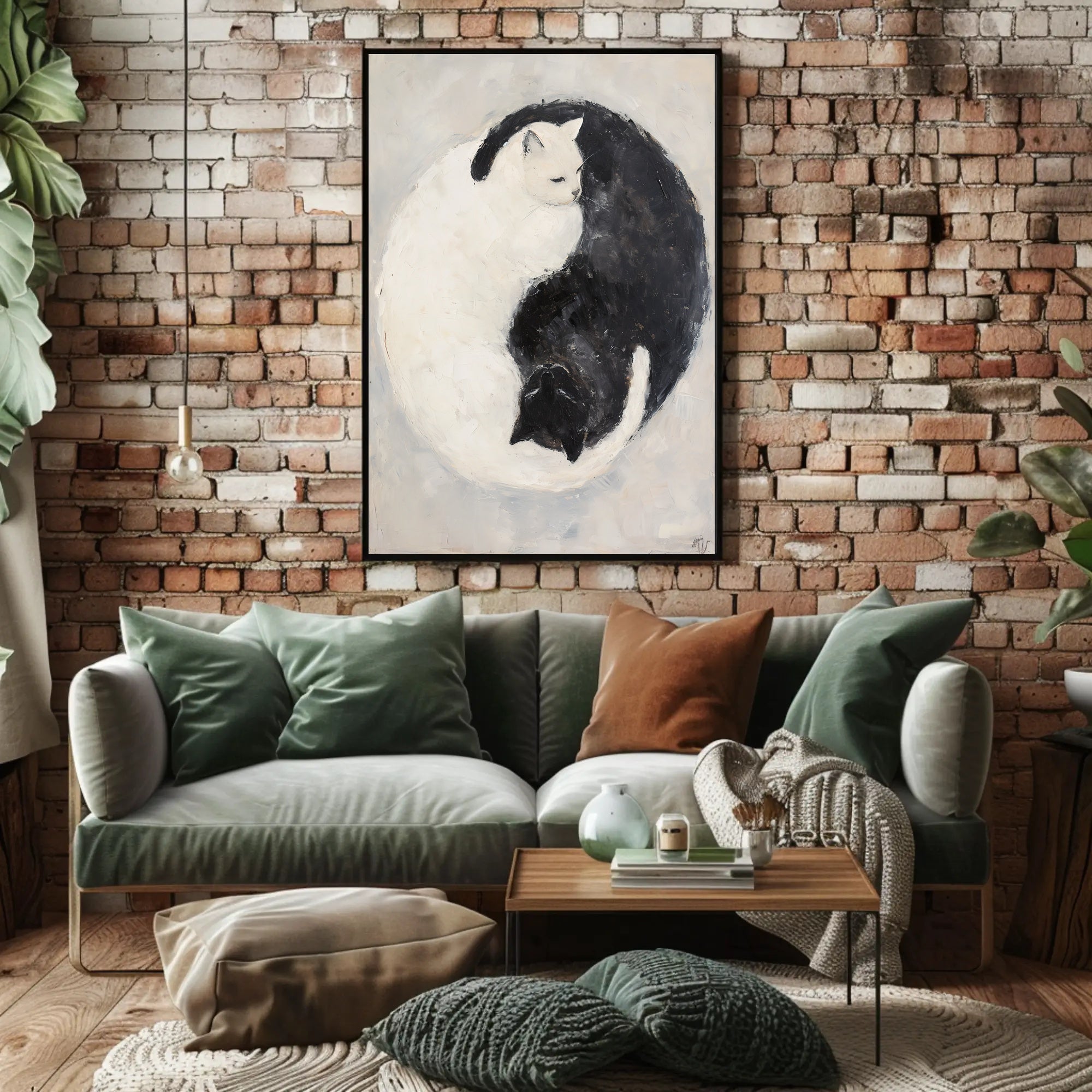 Cats Yin Yang Balance Art Abstract Poster PosterGoat