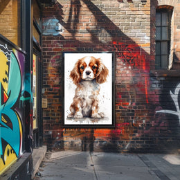 Cavalier King Charles Puppy Watercolor Art Dog Breed Poster PosterGoat