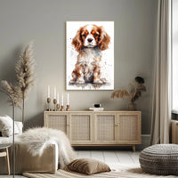 Cavalier King Charles Puppy Watercolor Art Dog Breed Poster PosterGoat