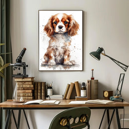 Cavalier King Charles Puppy Watercolor Art Dog Breed Poster PosterGoat