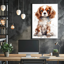 Cavalier King Charles Puppy Watercolor Art Dog Breed Poster PosterGoat