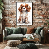 Cavalier King Charles Puppy Watercolor Art Dog Breed Poster PosterGoat