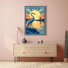 Cedar Key Vintage Sunset Travel Poster PosterGoat