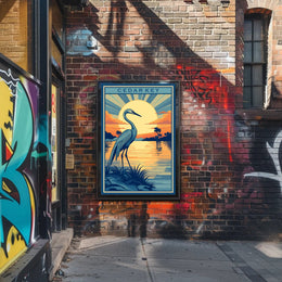 Cedar Key Vintage Sunset Travel Poster PosterGoat
