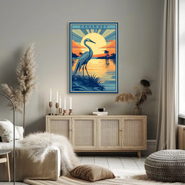 Cedar Key Vintage Sunset Travel Poster PosterGoat