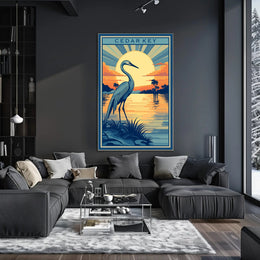Cedar Key Vintage Sunset Travel Poster PosterGoat