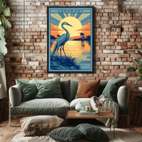 Cedar Key Vintage Sunset Travel Poster PosterGoat