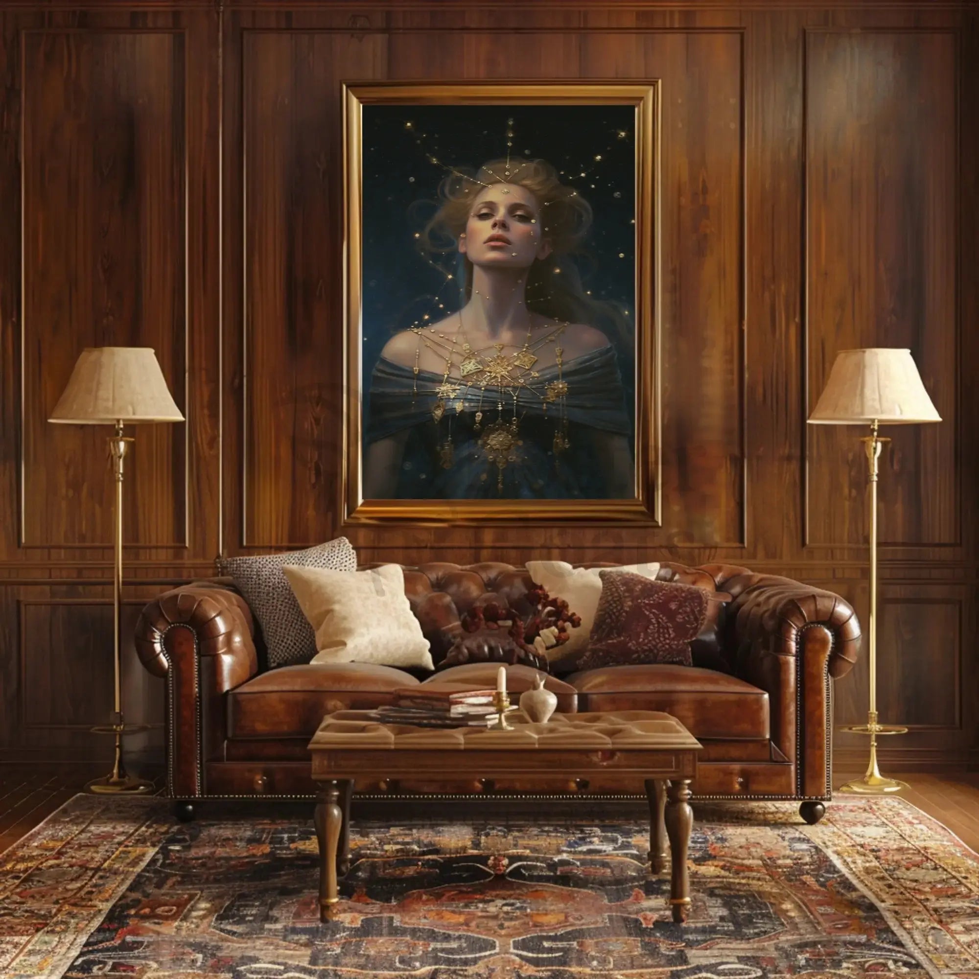 Celestial Goddess Starry Night Artistic Fantasy Poster PosterGoat