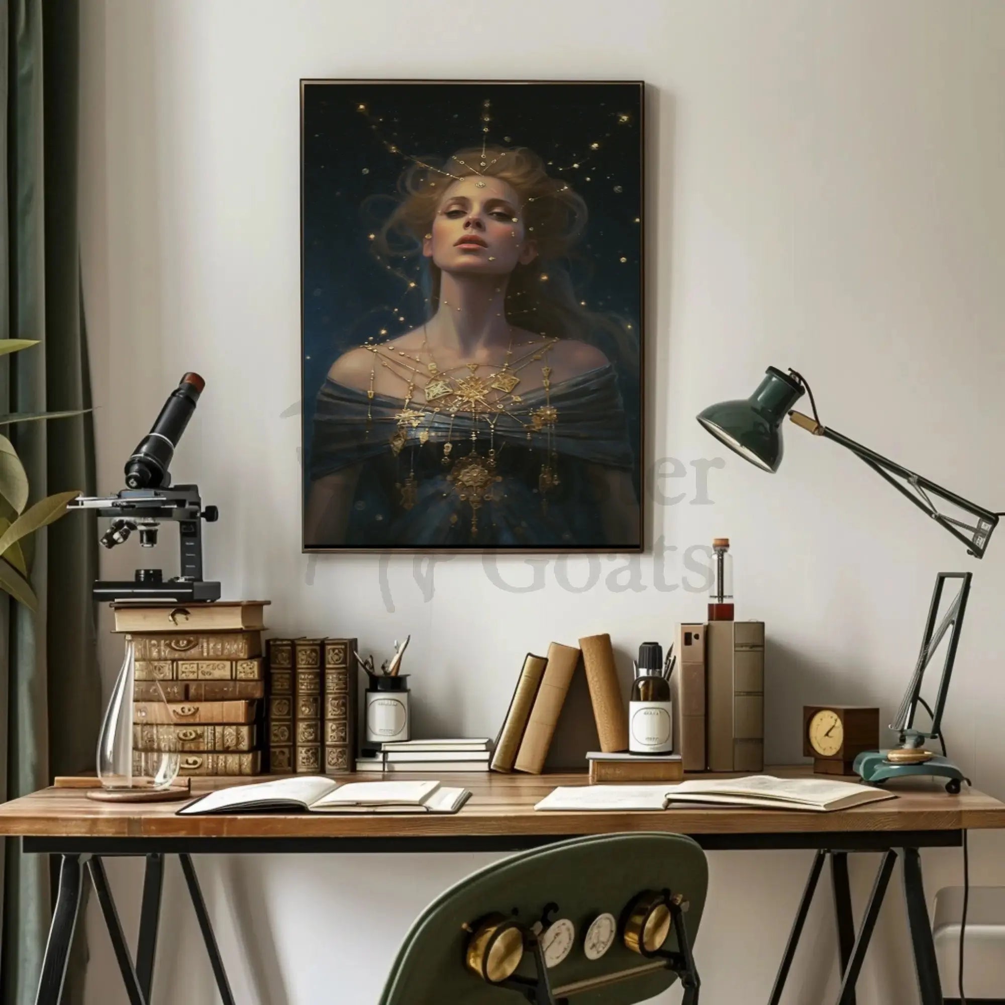 Celestial Goddess Starry Night Artistic Fantasy Poster PosterGoat