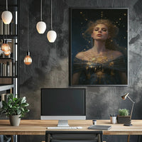 Celestial Goddess Starry Night Artistic Fantasy Poster PosterGoat