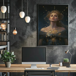 Celestial Goddess Starry Night Artistic Fantasy Poster PosterGoat