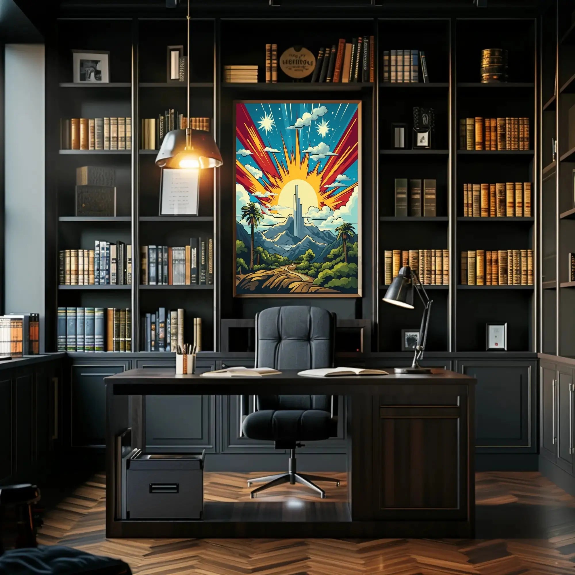 Celestial Landscape Art: Futuristic Sci-Fi Poster PosterGoat
