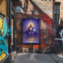 Celestial Majesty on Throne Spiritual Artistic Poster PosterGoat