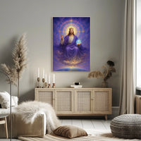 Celestial Majesty on Throne Spiritual Artistic Poster PosterGoat