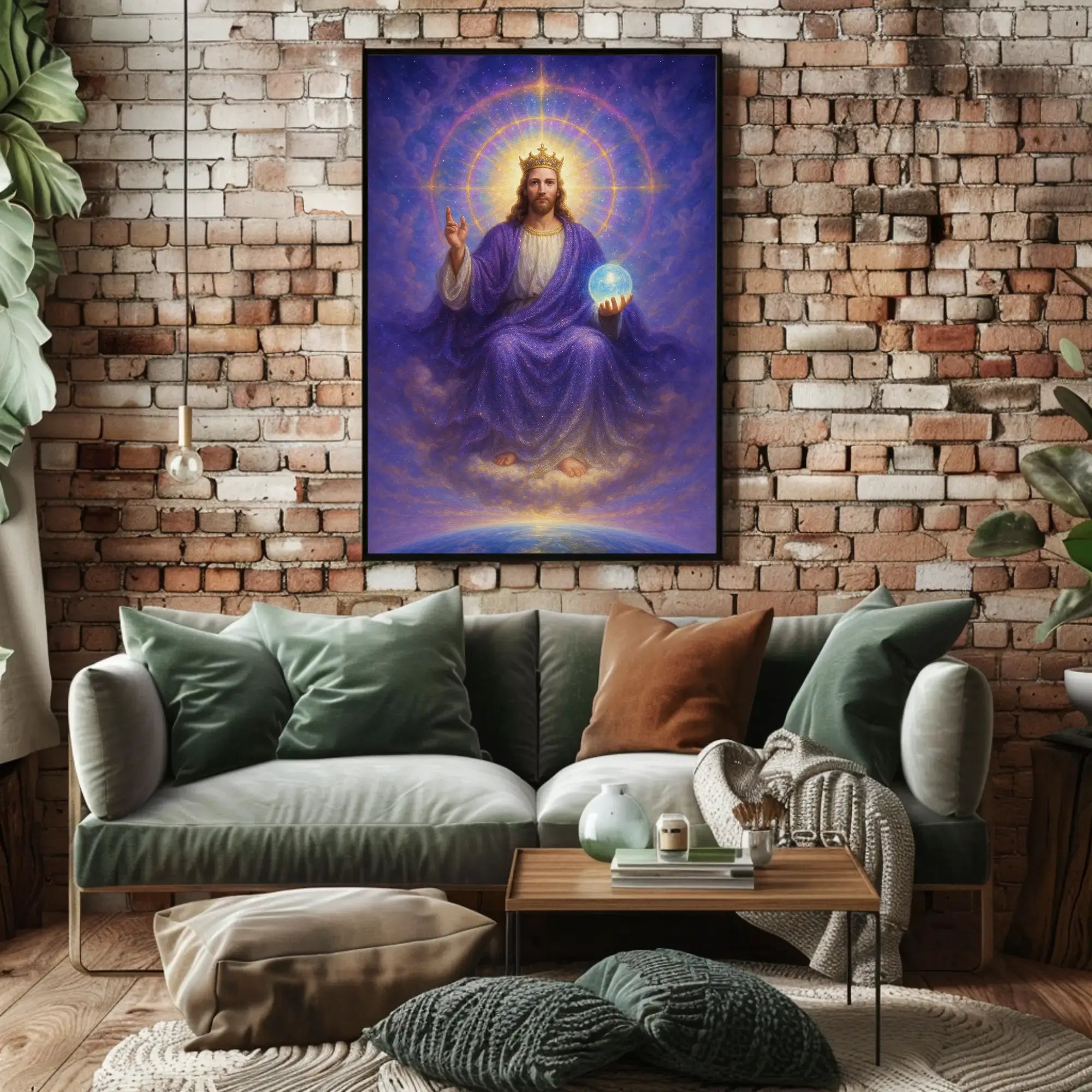 Celestial Majesty on Throne Spiritual Artistic Poster PosterGoat