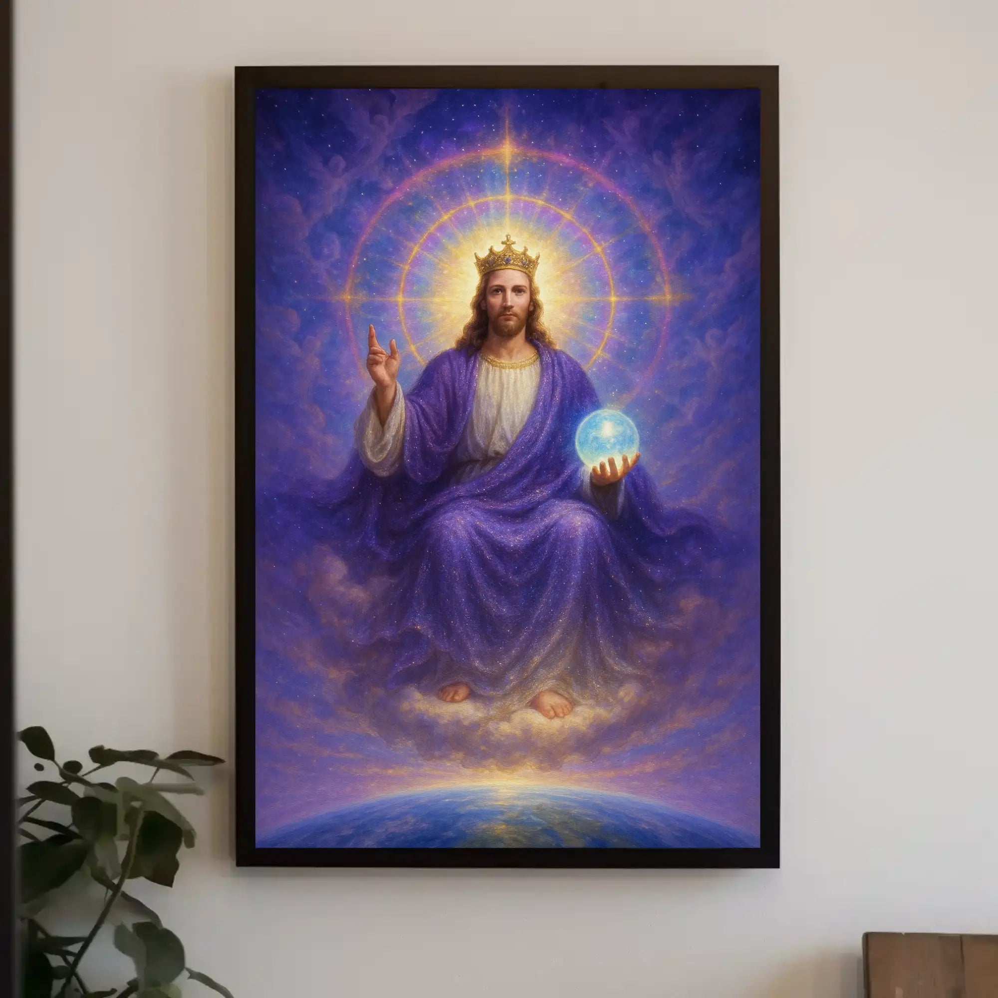 Celestial Majesty on Throne Spiritual Artistic Poster PosterGoat