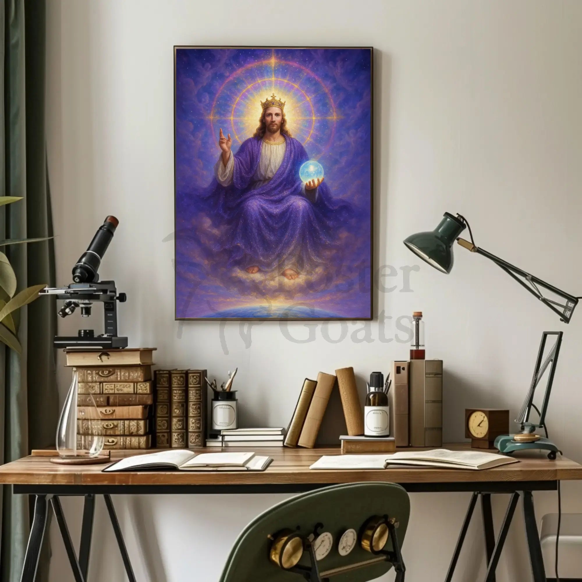 Celestial Majesty on Throne Spiritual Artistic Poster PosterGoat