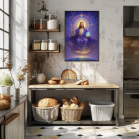 Celestial Majesty on Throne Spiritual Artistic Poster PosterGoat
