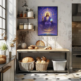 Celestial Majesty on Throne Spiritual Artistic Poster PosterGoat