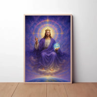 Celestial Majesty on Throne Spiritual Artistic Poster PosterGoat
