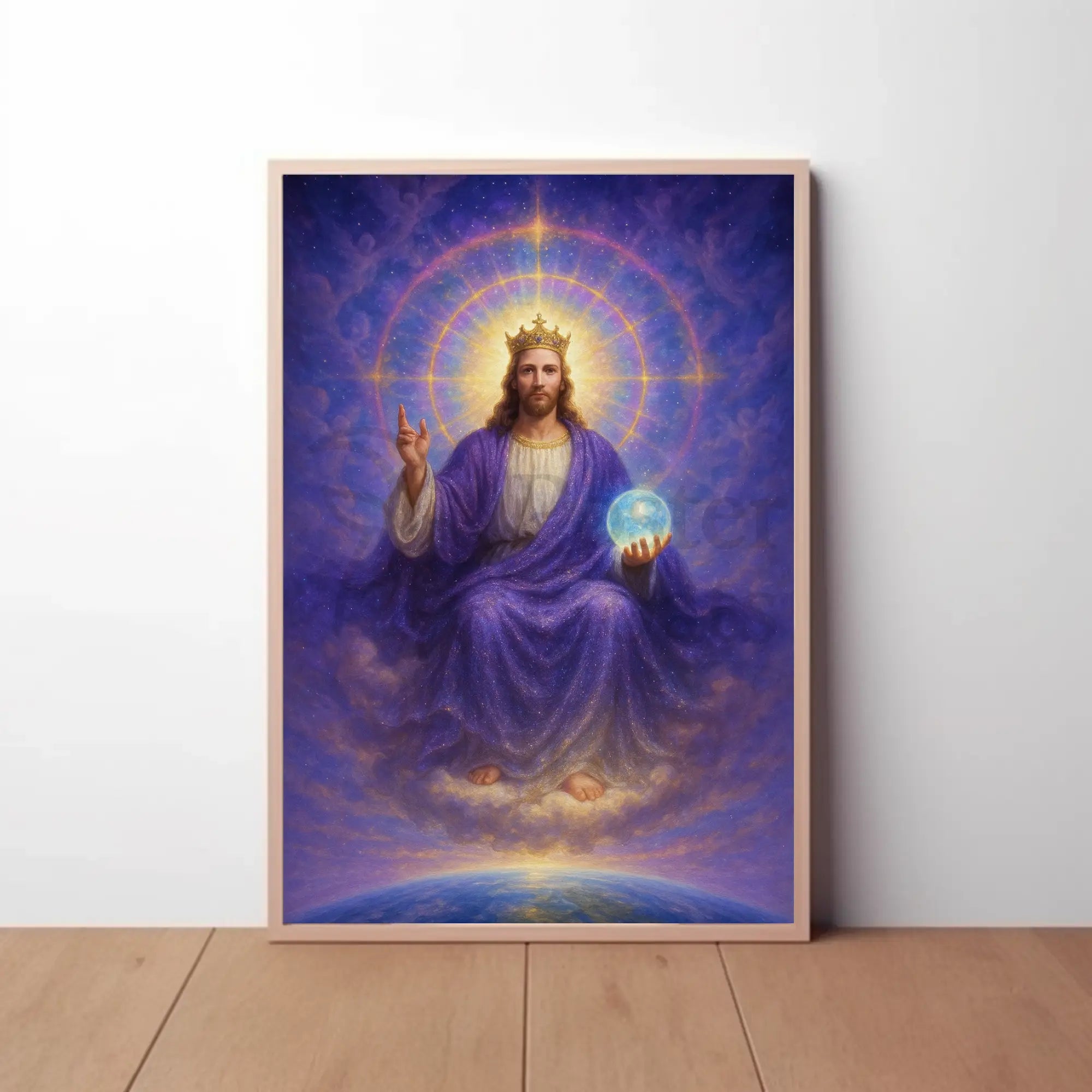 Celestial Majesty on Throne Spiritual Artistic Poster PosterGoat