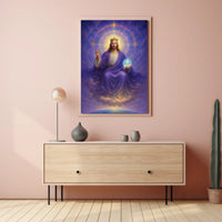 Celestial Majesty on Throne Spiritual Artistic Poster PosterGoat