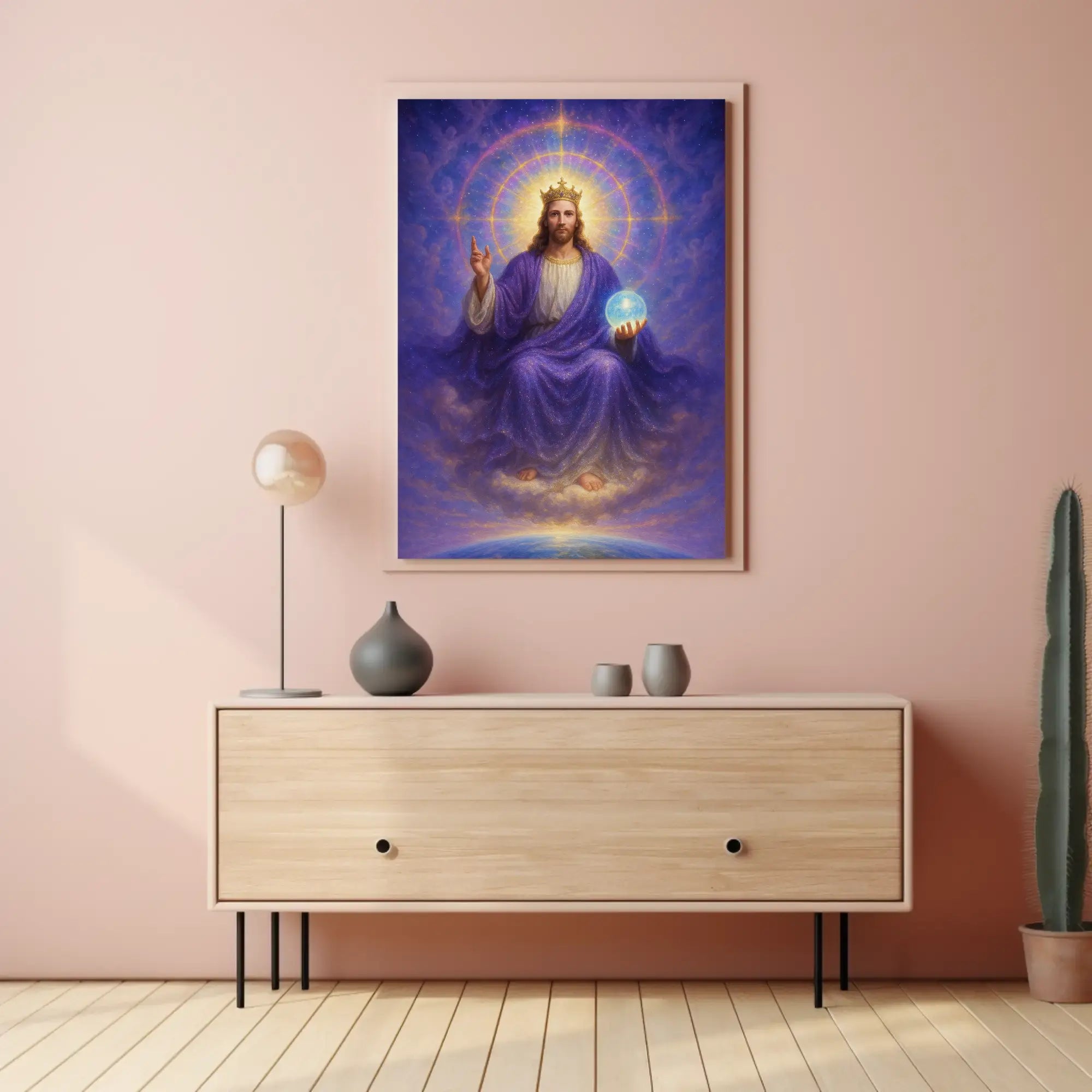 Celestial Majesty on Throne Spiritual Artistic Poster PosterGoat