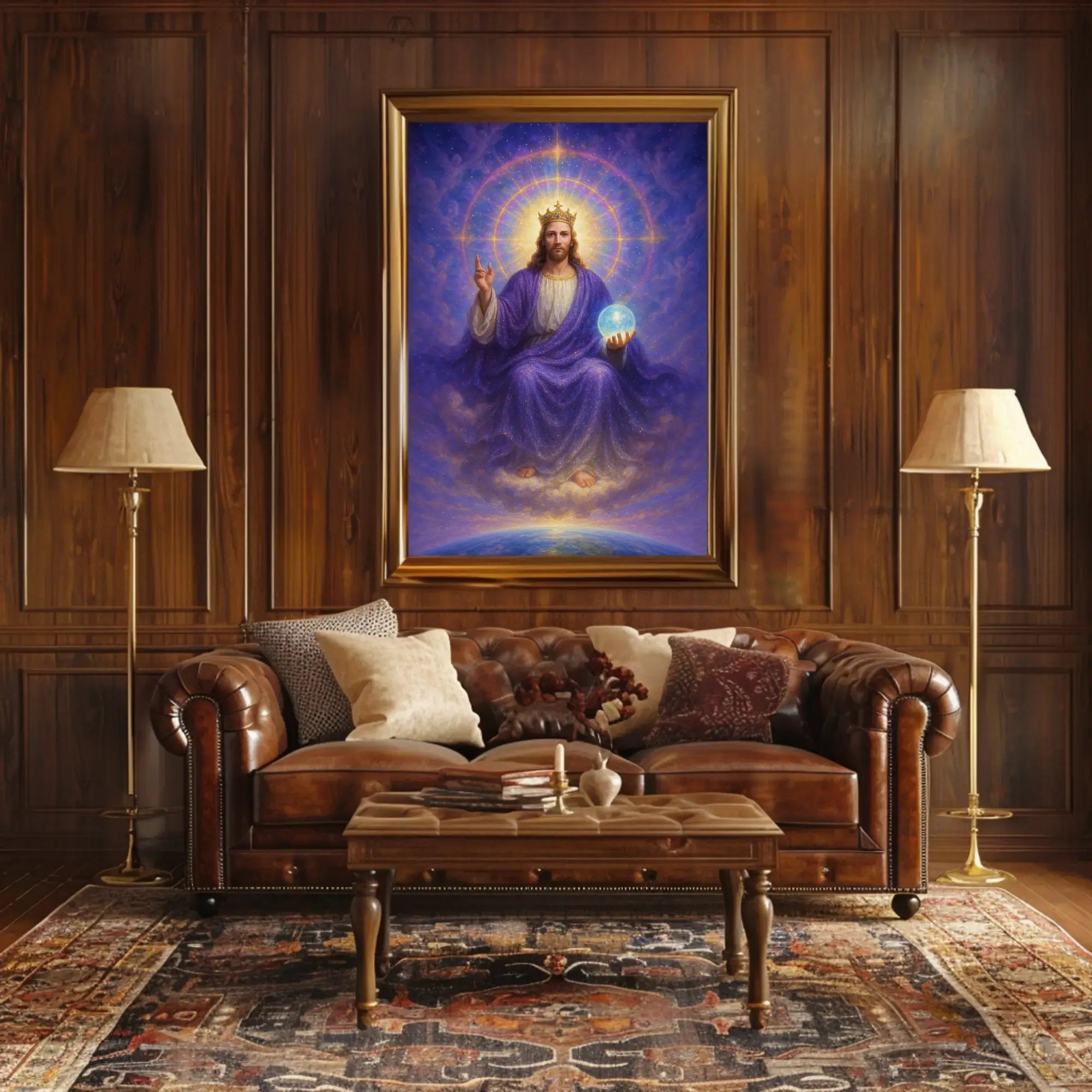 Celestial Majesty on Throne Spiritual Artistic Poster PosterGoat
