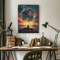 Celestial Meditation Scene Surreal Artistic Poster PosterGoat