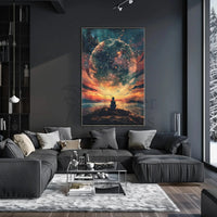 Celestial Meditation Scene Surreal Artistic Poster PosterGoat