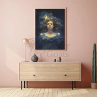 Celestial Serenity Woman Artistic Pop Culture Poster PosterGoat