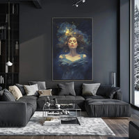 Celestial Serenity Woman Artistic Pop Culture Poster PosterGoat