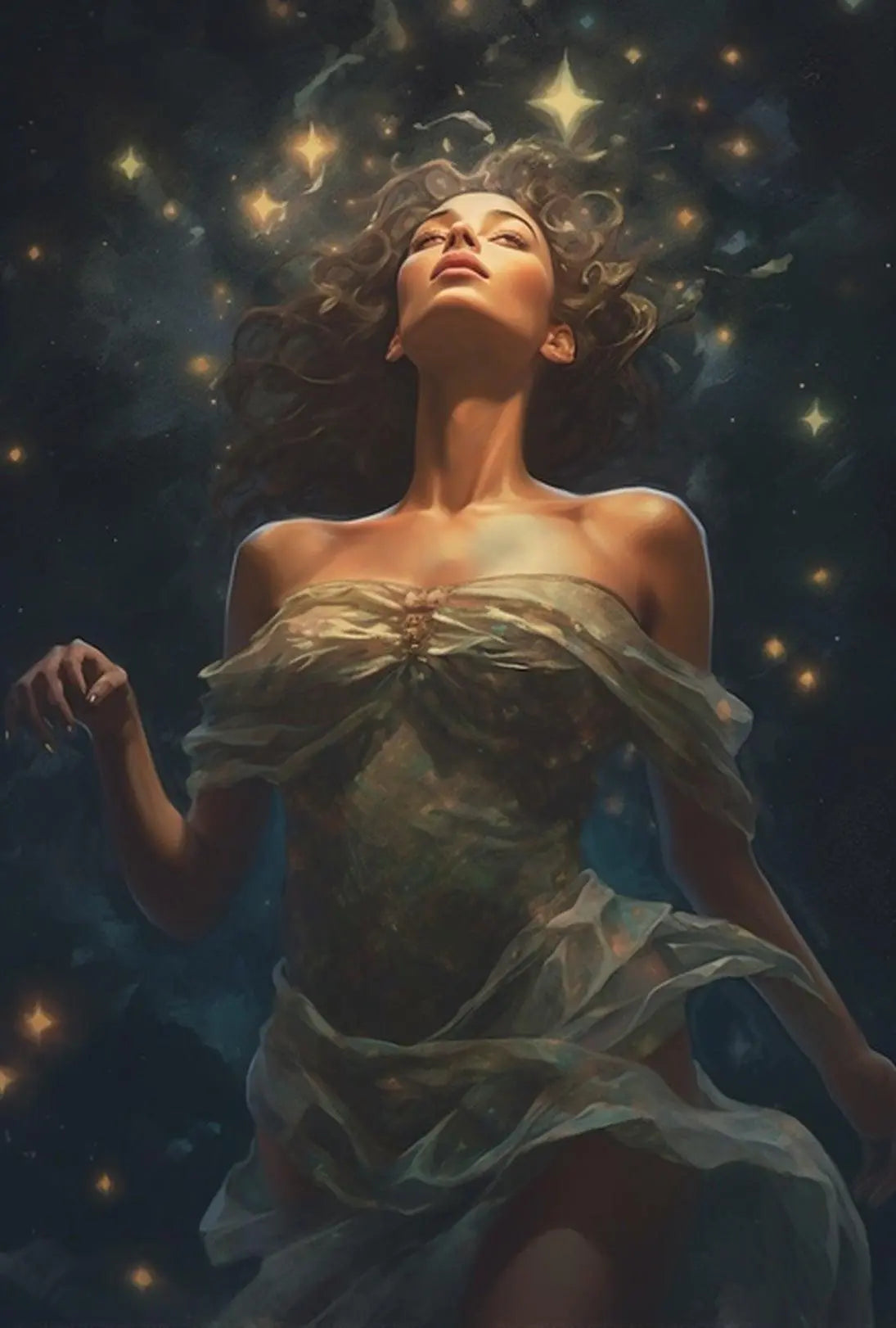 Celestial Woman Dreamscape Art Print Poster PosterGoat