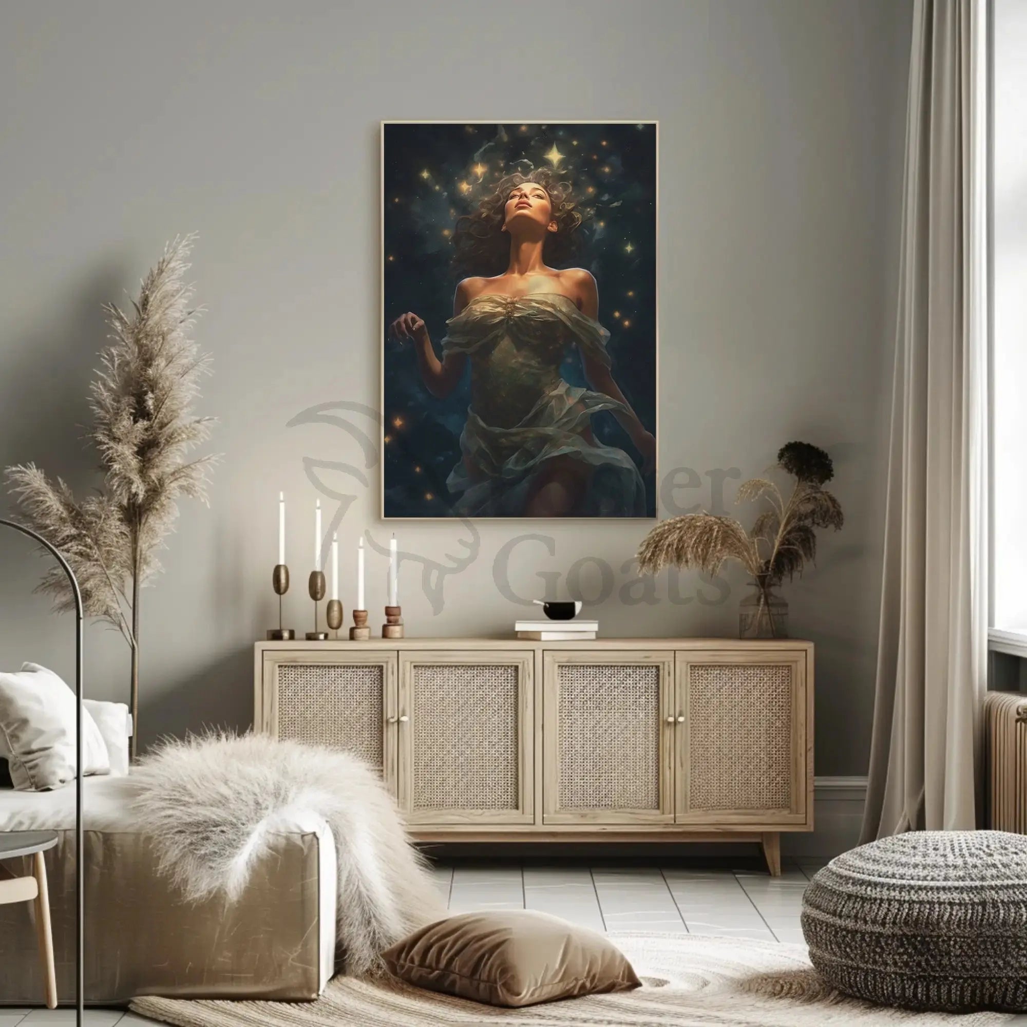 Celestial Woman Dreamscape Art Print Poster PosterGoat