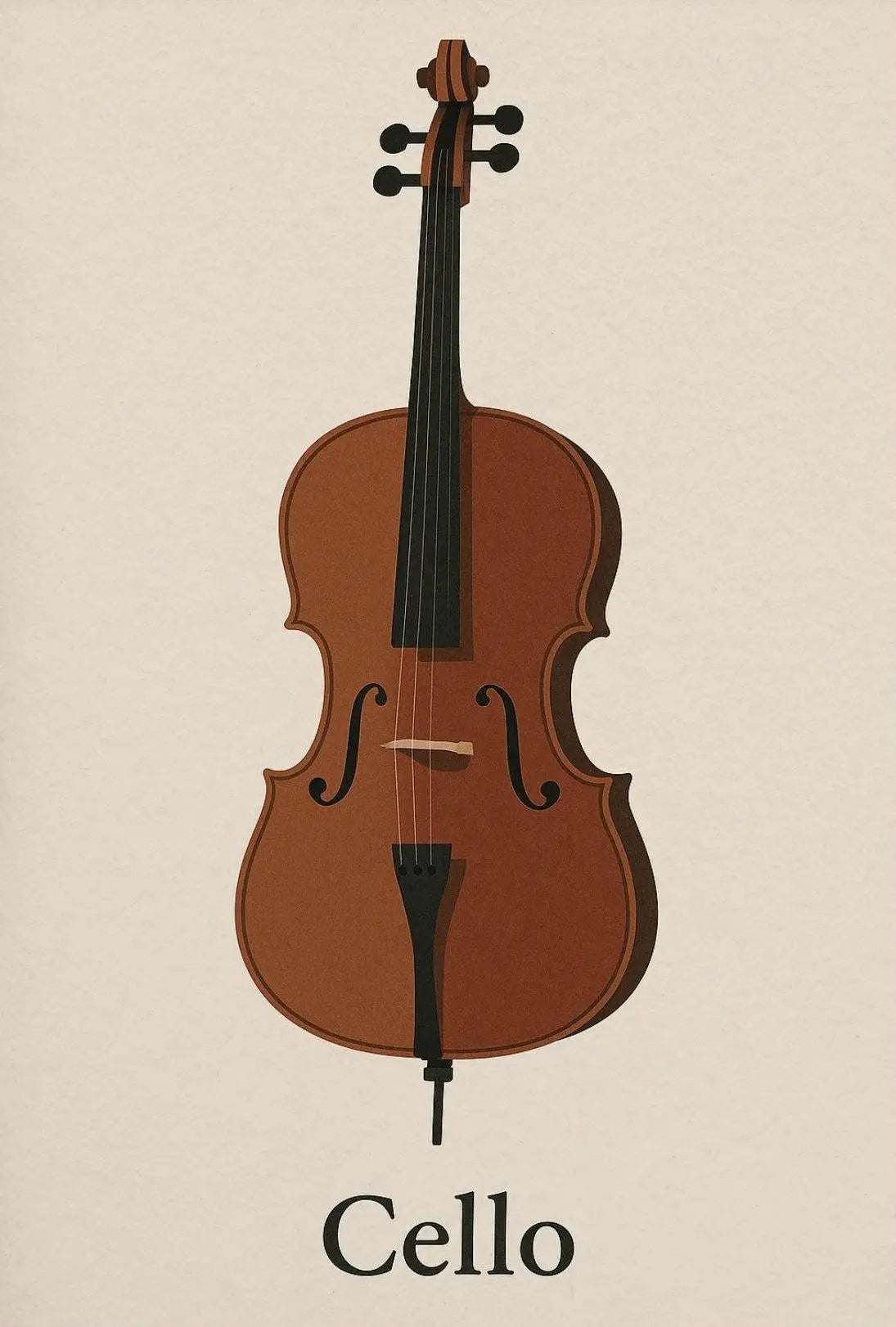 Cello Elegance Minimalist Artistic Poster PosterGoat