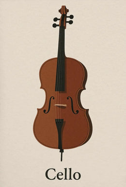 Cello Elegance Minimalist Artistic Poster PosterGoat