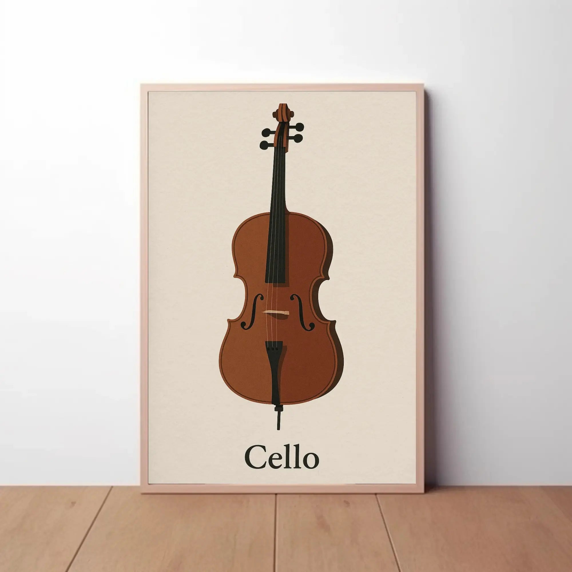 Cello Elegance Minimalist Artistic Poster PosterGoat