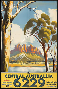 Central Australia Scenic Vintage Travel Poster PosterGoat