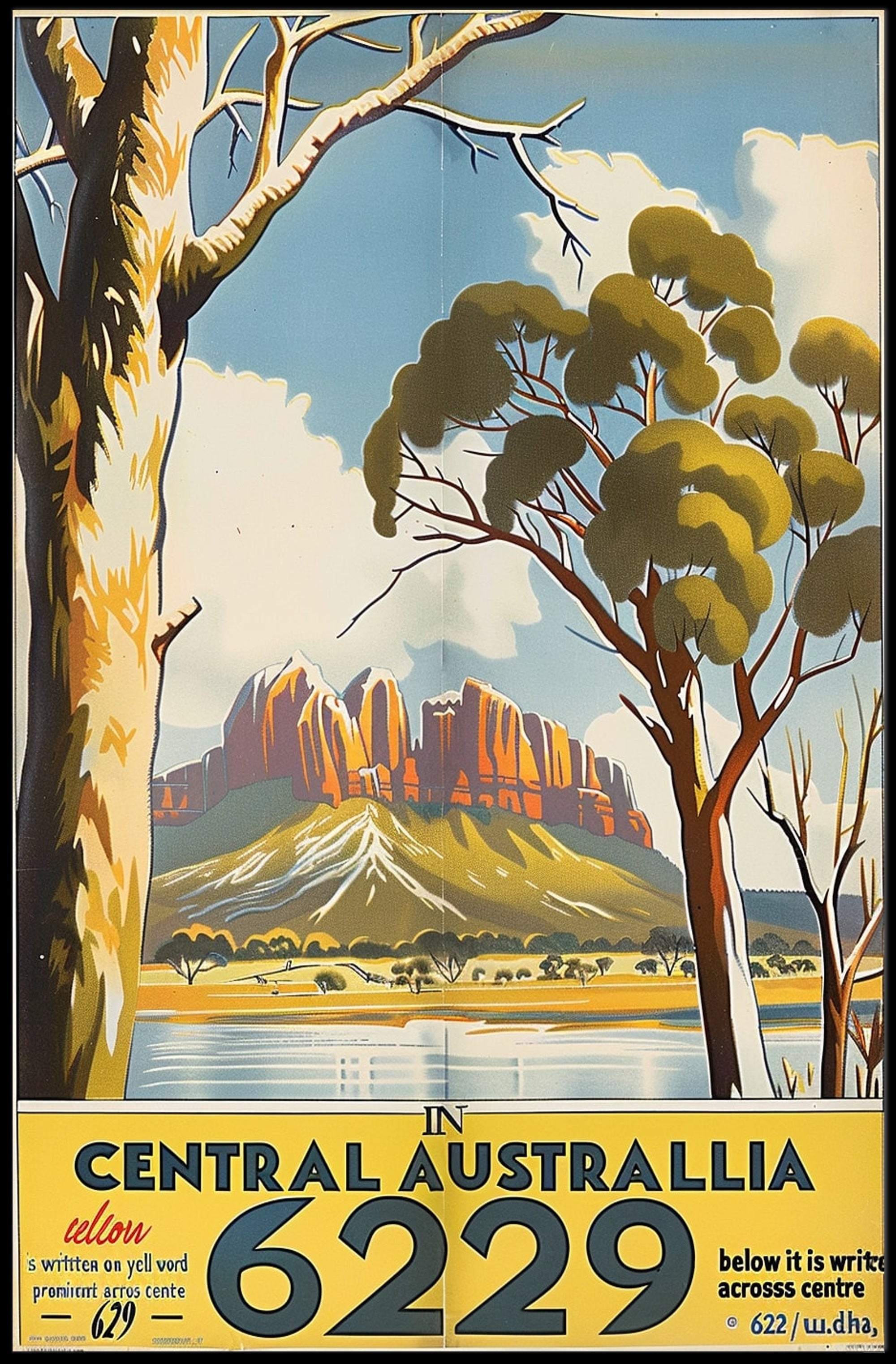 Central Australia Scenic Vintage Travel Poster PosterGoat