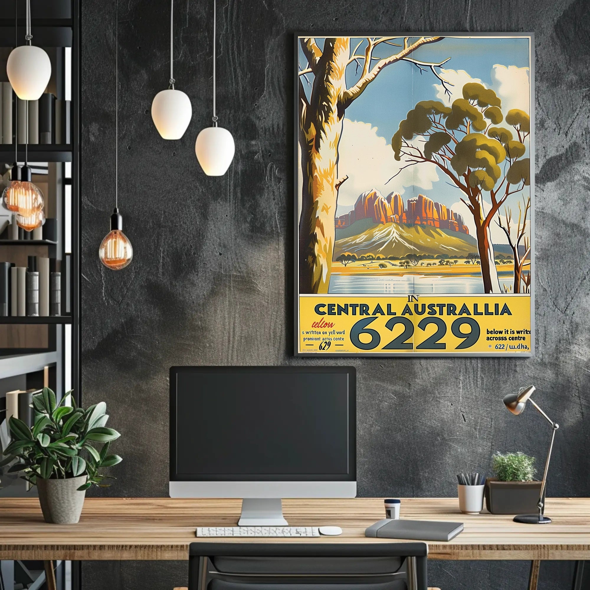 Central Australia Scenic Vintage Travel Poster PosterGoat
