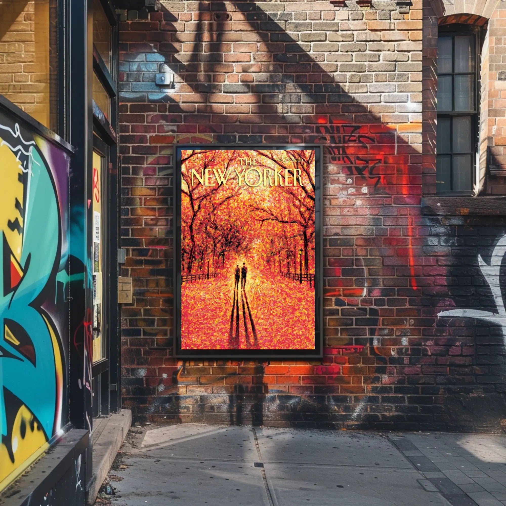 Central Park Autumn Scene Art Print - Abstract Poster PosterGoat