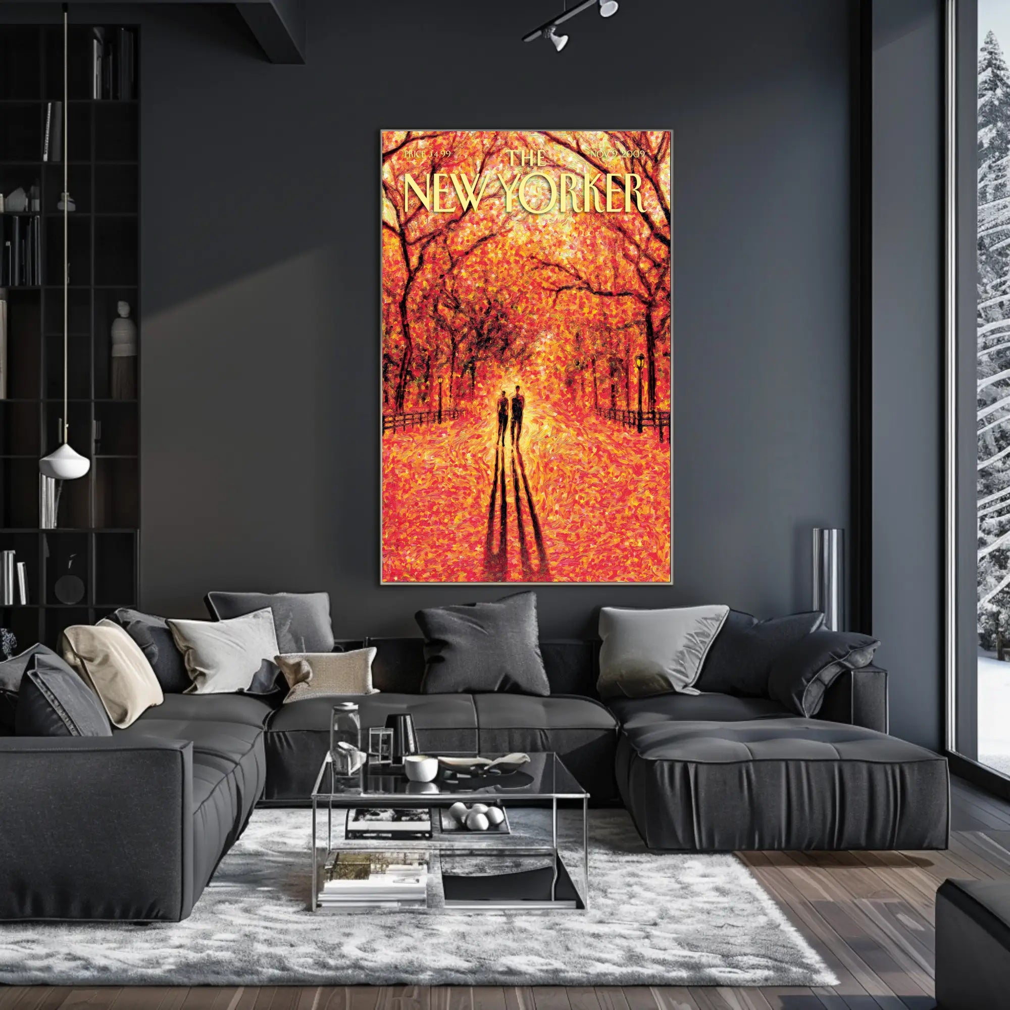 Central Park Autumn Scene Art Print - Abstract Poster PosterGoat