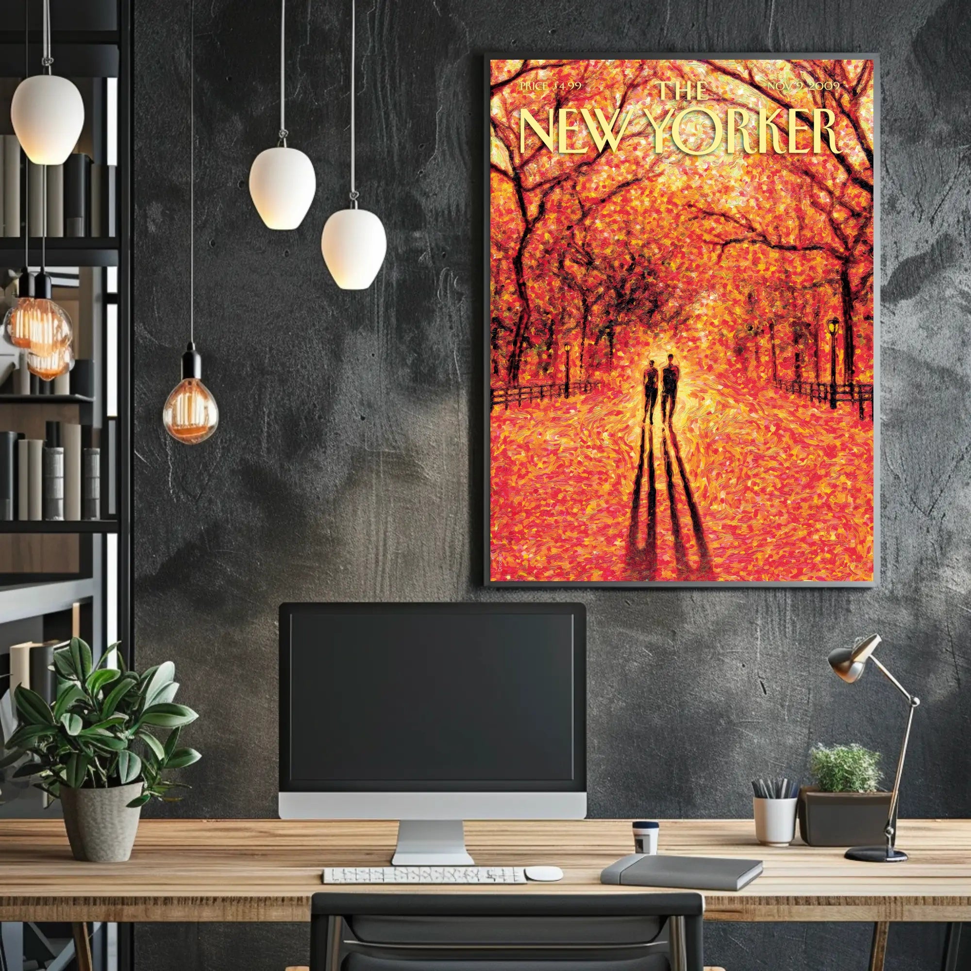 Central Park Autumn Scene Art Print - Abstract Poster PosterGoat